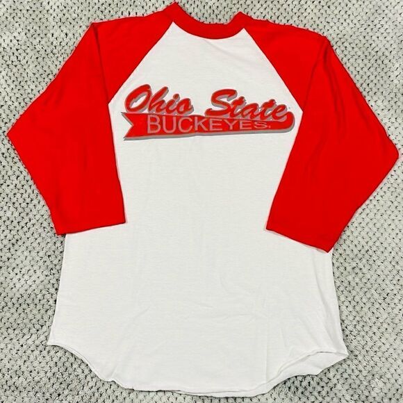 Vintage Ohio State University Script Quarter Sleeve Tee - Picture 1 of 7
